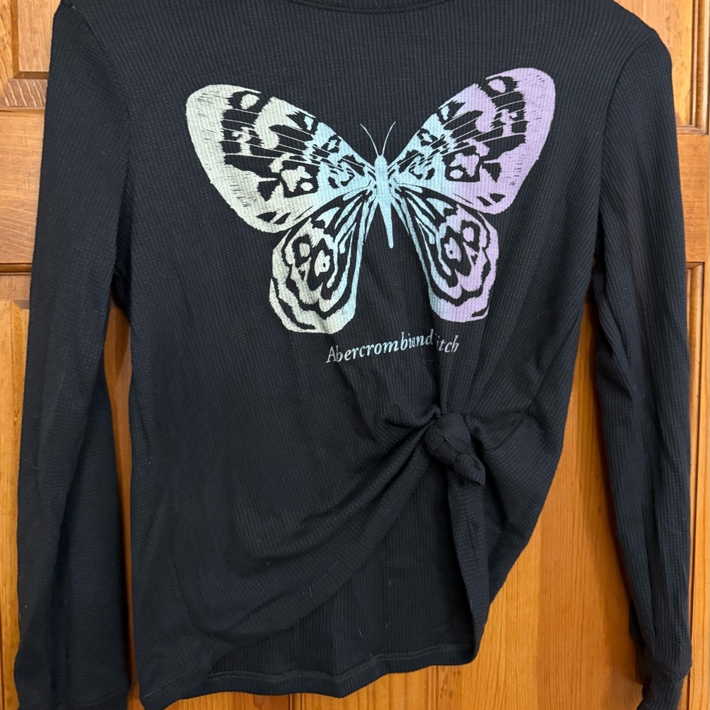 Abercrombie & Fitch Black Butterfly Shirt